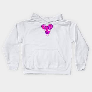 Long Pink Heart Kids Hoodie